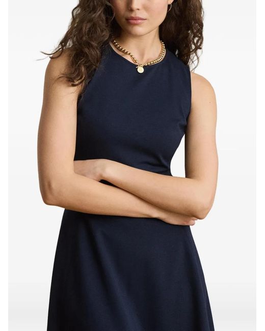 Ralph Lauren Blue Sleeveless Princess-Seam Midi Dress