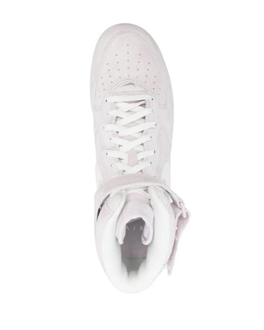 Nike White Pink Air Force 1 Mid '07 Suede Sneakers - Men's - Calf Suede/fabric/rubber for men