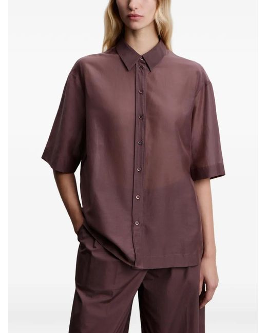 12 STOREEZ Purple Short-Sleeve Shirt
