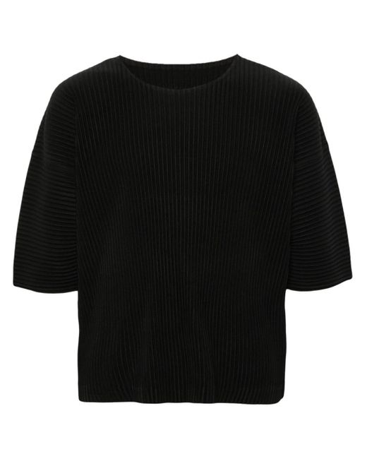 Homme Plissé Issey Miyake Black Mc March Pleated T-shirt for men