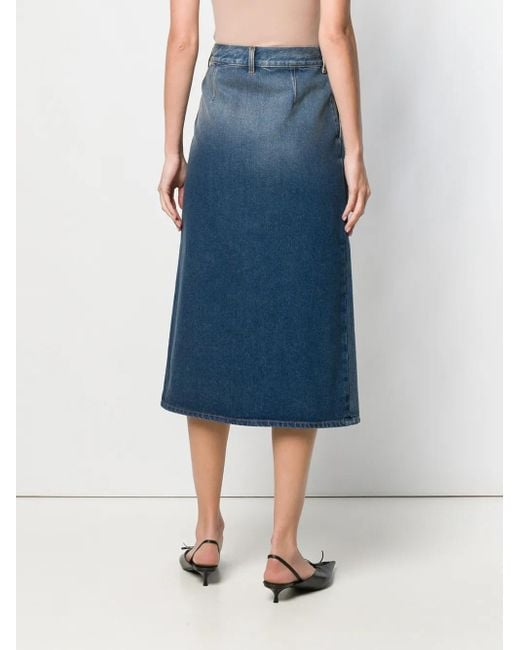 Balenciaga Blue Front Slit Skirt