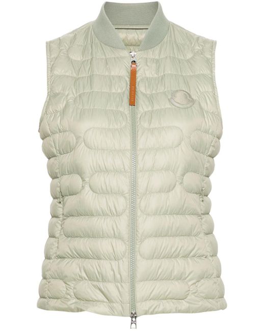 Moncler Green Logo-patch Quilted Gilet