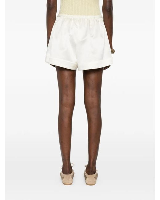 Soft Goat White Short À Taille Élastiquée