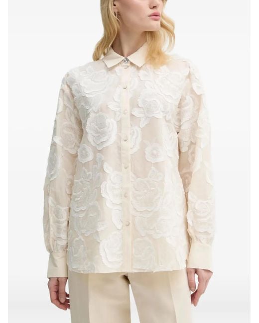 Bruuns Bazaar White Floral-Embroidered Shirt