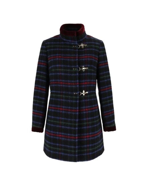 Fay Blue Virginia Checked Coat