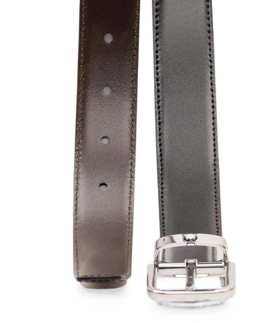 Montblanc Black Rectangular-Buckle Leather Belt for men