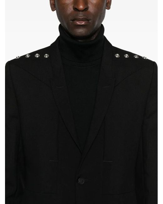 Rick Owens Black Single-Breasted Blazer for men