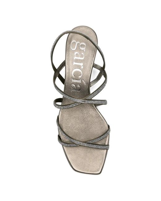 Pedro Garcia White Andy Embellished-Strap Sandals