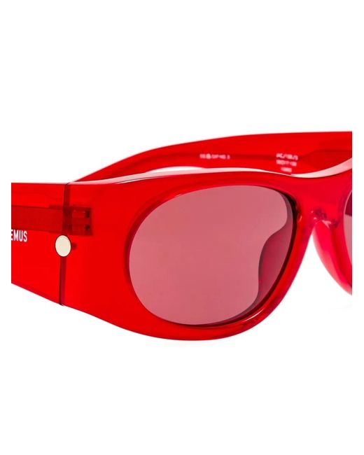 Jacquemus Red Logo-Detail Sunglasses