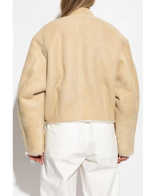 Jacquemus Natural Sheepskin Coat Le Blouson Telo