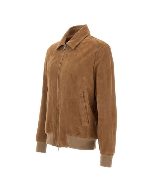 Volfagli Brown Veste Marte Buccio En Daim for men
