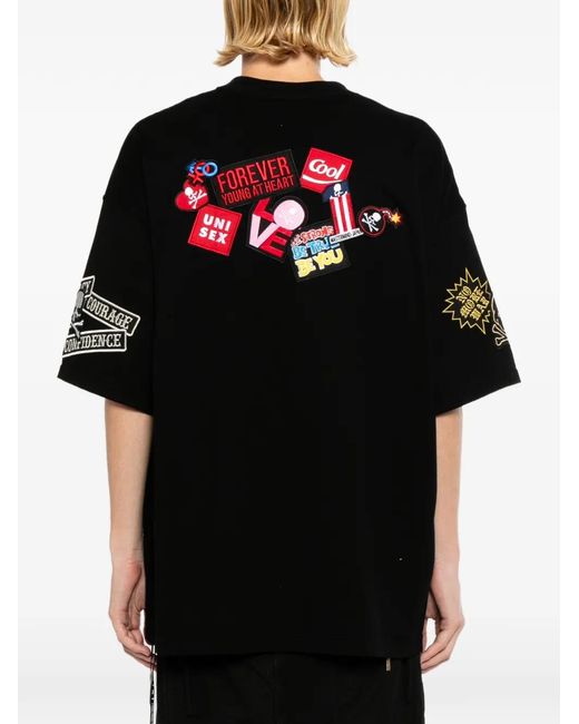 Mastermind Japan Black Logo-Patch Boxy T-Shirt for men