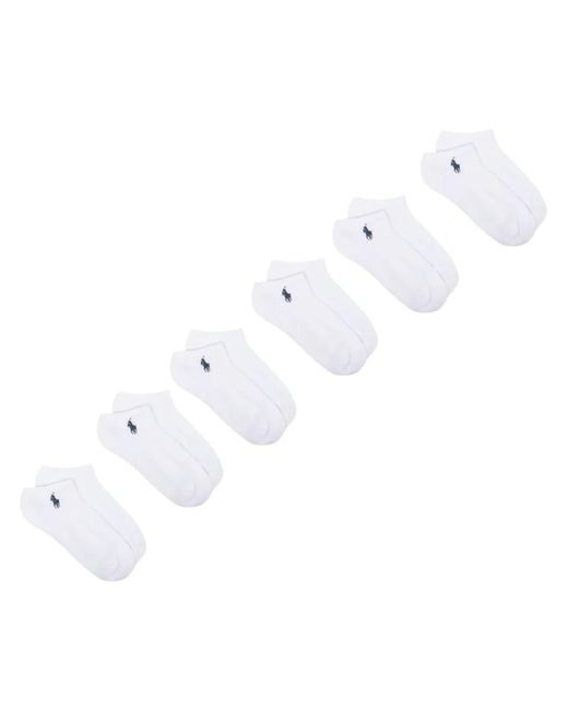 Polo Ralph Lauren White Polo Pony Cotton-Blend Socks (Pack Of Six)