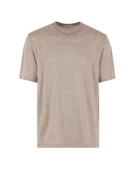 Agnona Natural Linen T-Shirt for men