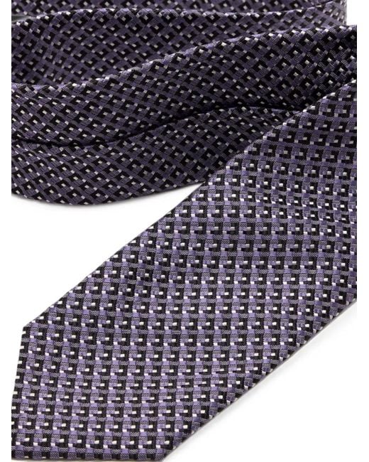 Tom Ford Purple Geometric-Pattern Silk Tie for men