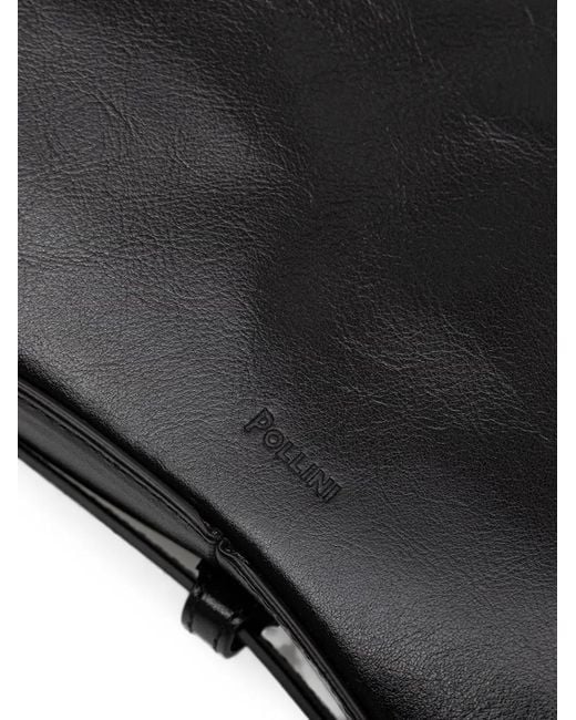 Pollini Black Viktoria Logo-Debossed Tote Bag