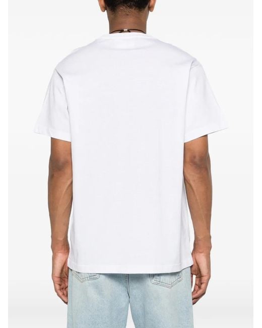 Versace Jeans Couture White Logo-Print T-Shirt for men
