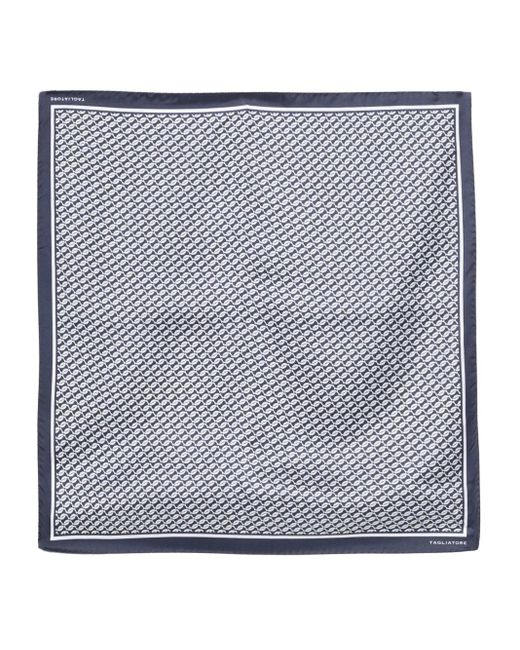 Patterned Silk Scarf di Tagliatore in Gray da Uomo