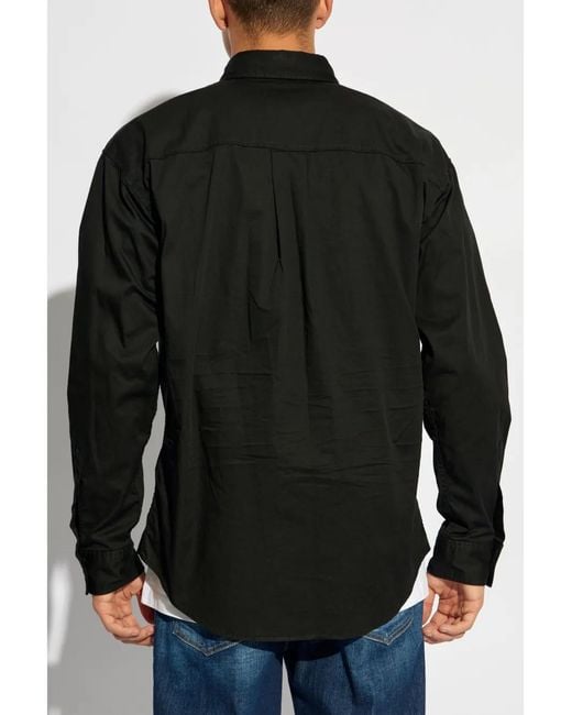 DSquared² Black Iconic Logo-Print Shirt for men