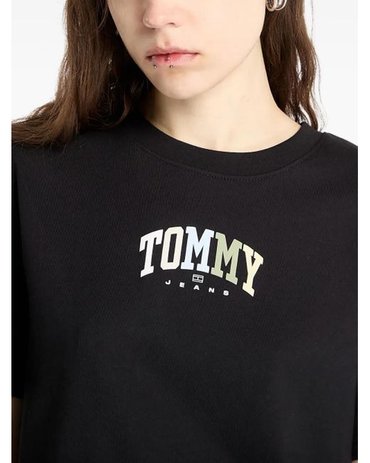 Tommy Hilfiger Black Logo-Print T-Shirt