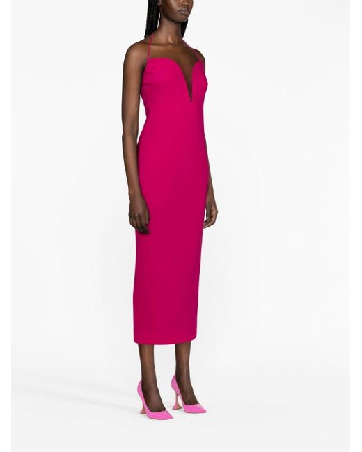 Givenchy Pink Halterneck Wool Midi Dress