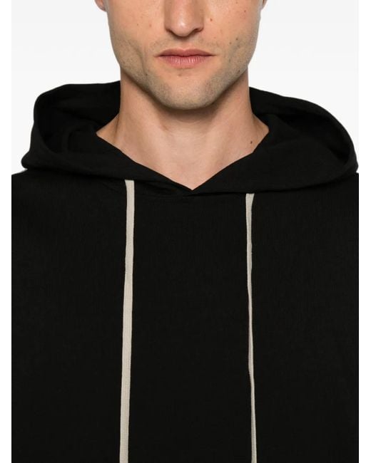 Rick Owens Black Hun Drawstring Hoodie for men