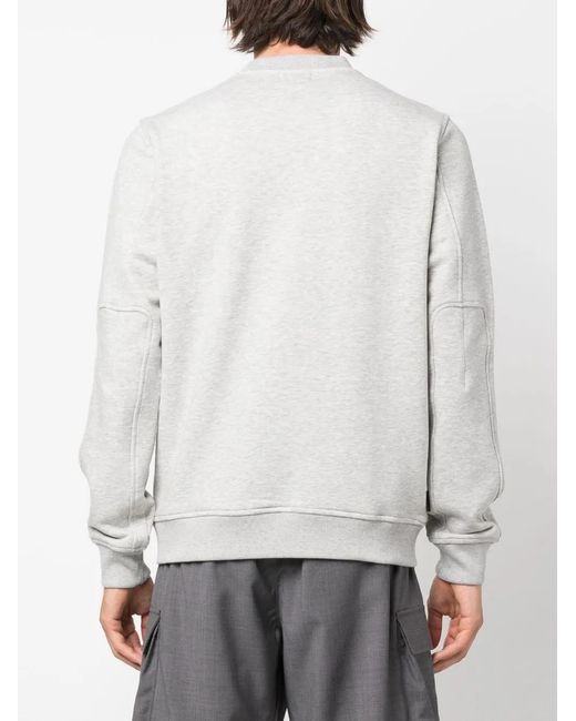 Woolrich White Sheep-Patch Detail Sweatshirt for men