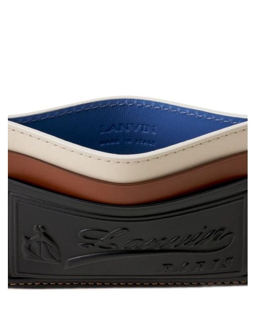 Lanvin Black Debossed Leather Cardholder