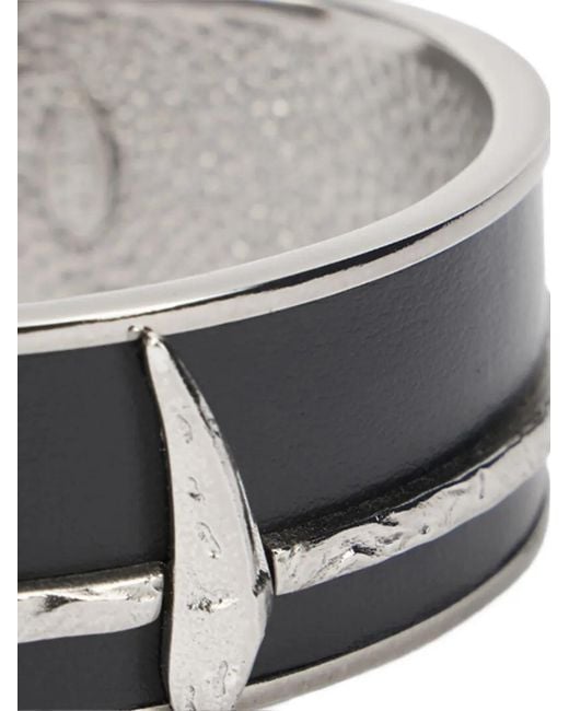 Roberto Cavalli White Textured-Detail Bracelet for men