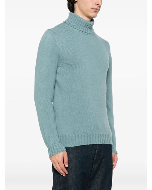 Fedeli Green Turtleneck Sweater for men