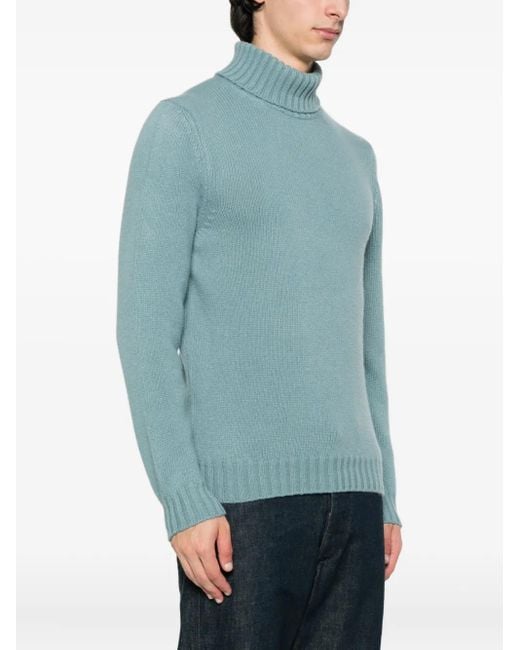 Fedeli Green Turtleneck Sweater for men