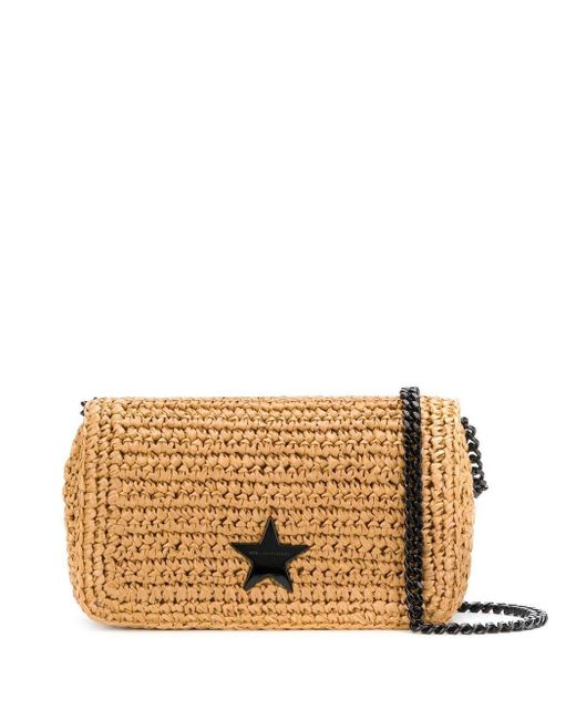 Stella McCartney Brown Straw Star Shoulder Bag
