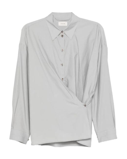 Lemaire Gray Straight-Collar Twisted Shirt