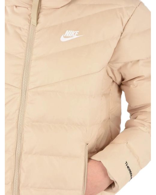 Nike Natural Logo-Print Quilted Jacket