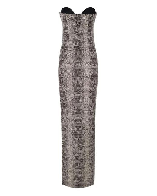 Elisabetta Franchi Carpet Jurk Met Pythonprint in het Gray