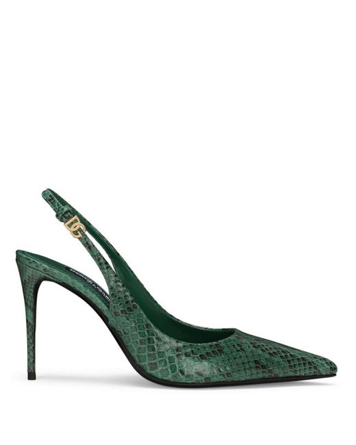 Dolce & Gabbana スネークパターン パンプス Green