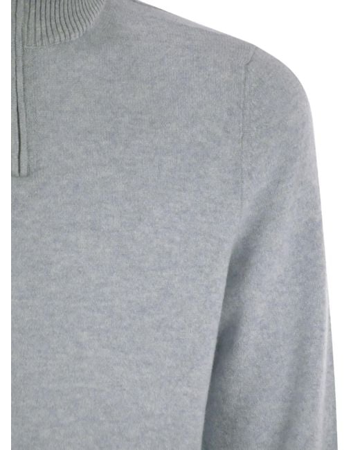 Fedeli Gray Long-Sleeves Sweater for men