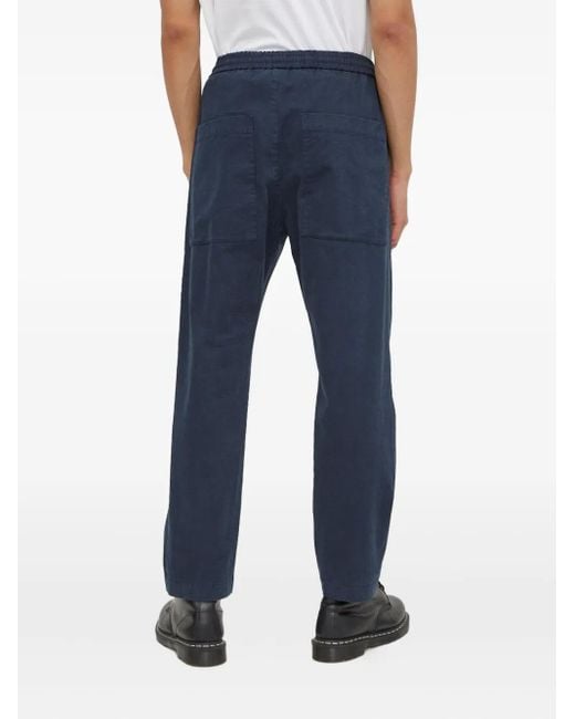 Drykorn Blue Elasticated-Waist Patch-Pocket Trousers for men