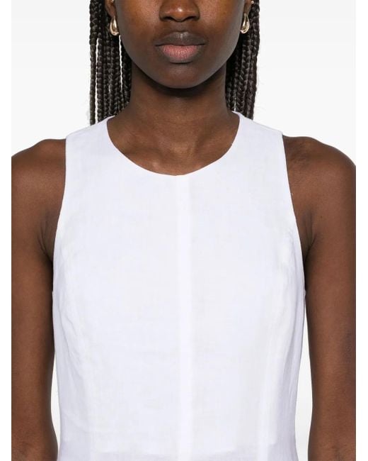 Eleventy Linnen Midi-Jurk in het White