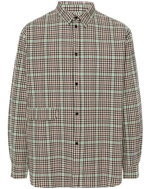 Henrik Vibskov Brown Hole Checked Shirt for men