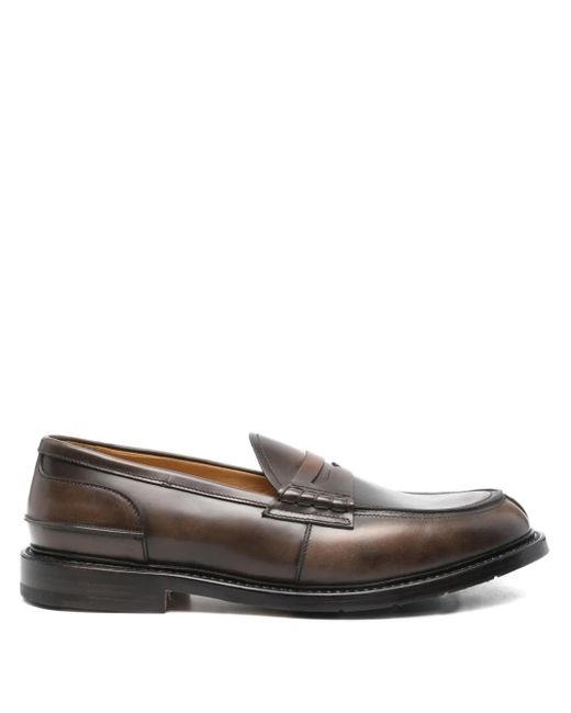 Premiata Gray Penny Slot Detail Leather Loafers for men