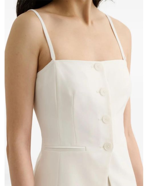 Toccin White Roxy Square Neck Button Vest
