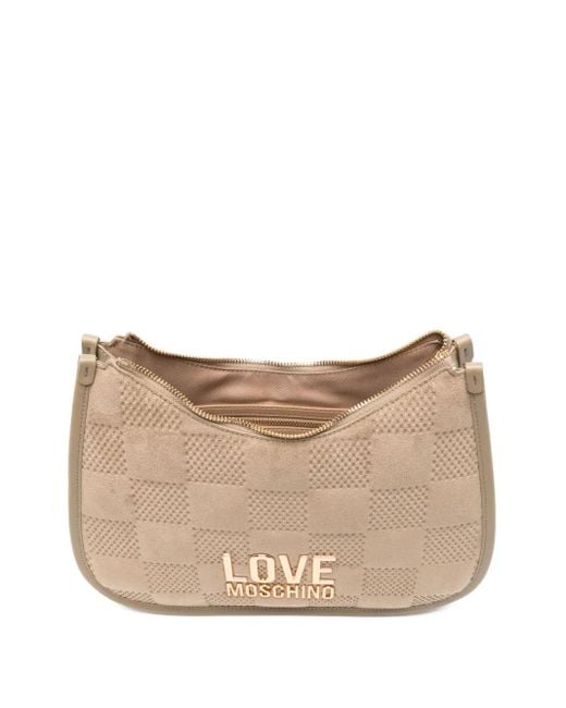 Borsa A Spalla Trapuntata di Love Moschino in Natural