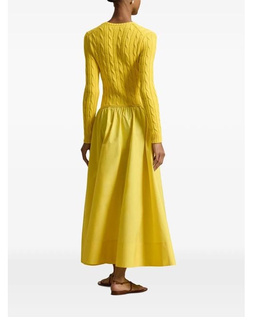 ralph lauren yellow lace dress Ralph Lauren One-Shoulder Lace Dress