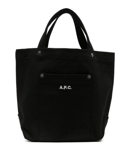 A.P.C. Black Mini Thais Cotton Tote Bag