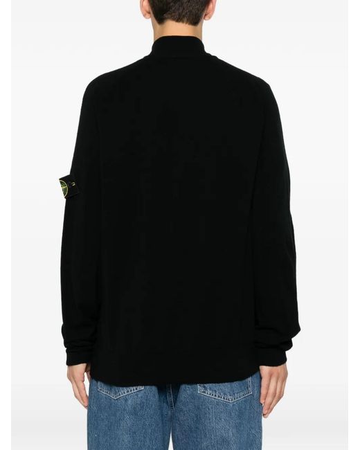Stone Island Black Quarter-Zip Sweater for men