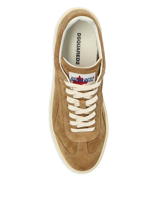 DSquared² Brown Calf Suede Lace-Up Trainers for men