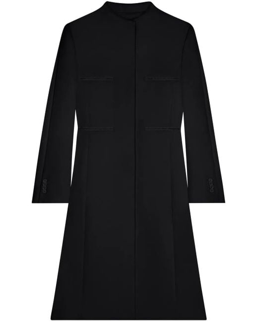 Courreges Black Heritage Crepe-Texture Coat