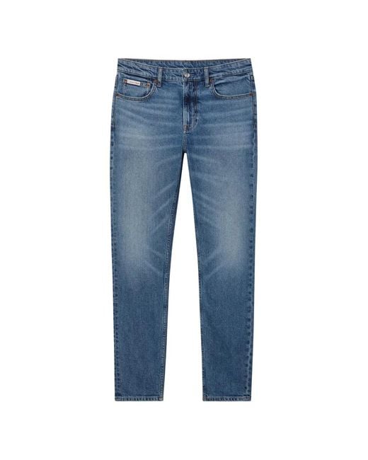 Calvin Klein Blue Whiskered Faded Jeans for men