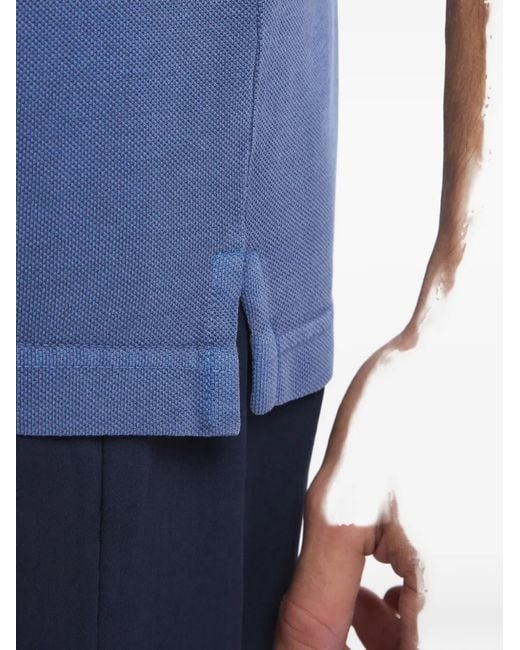 Fay Blue Piquet Short-Sleeves Polo Shirt for men